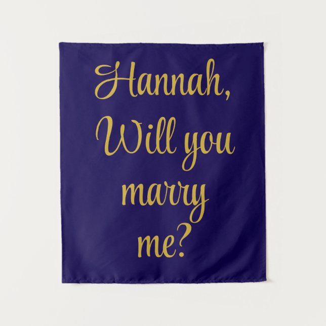 Custom Engagement Personalised Will you marry me Tapestry (Front)