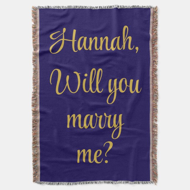 Custom Engagement Personalised Will you marry me Throw Blanket (Front Vertical)