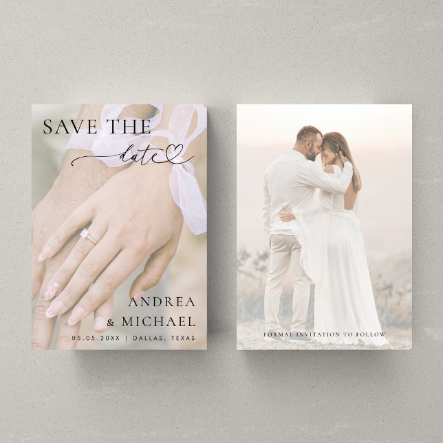 Custom Engagement Ring Photo Faded Fading Wedding Save The Date (Creator Uploaded)