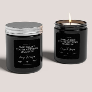 Custom Engagement Wedding Candle Gift for Couple Square Sticker