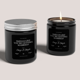 Custom Engagement Wedding Candle Gift for Couple Square Sticker