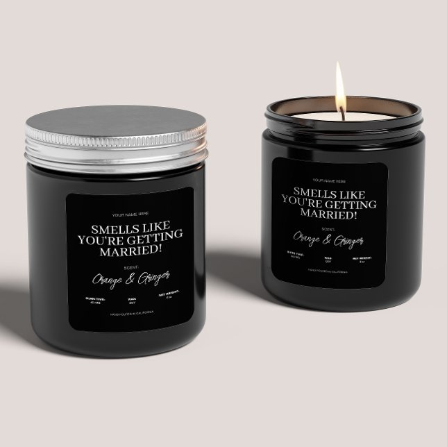 Custom Engagement Wedding Candle Gift for Couple Square Sticker (Creator Uploaded)