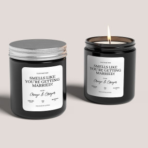 Custom Engagement Wedding Candle Gift for Couple Square Sticker