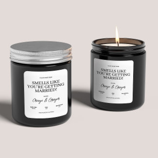 Custom Engagement Wedding Candle Gift for Couple Square Sticker