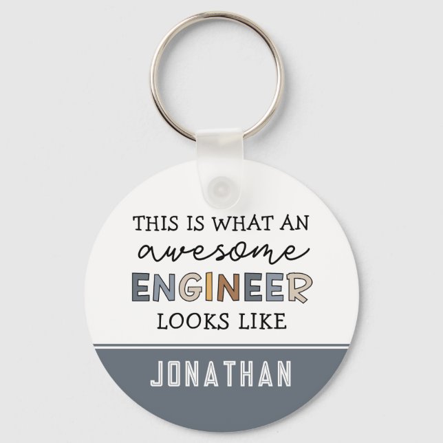 Custom Engineer Funny Awesome Engineer Engineering Key Ring (Front)