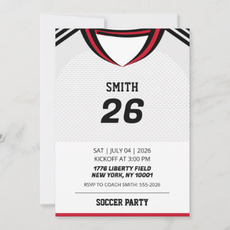 Custom England Soccer Jersey Birthday Invit Invitation