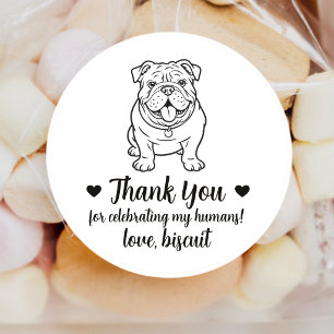 Custom English Bulldog Dog Wedding Favour Stickers