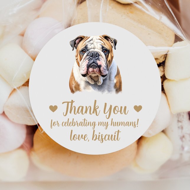 Custom English Bulldog Wedding Favour Stickers (Creator Uploaded)