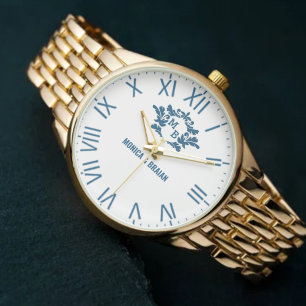 Custom Engraved Monogram Romantic Anniversary Gift Watch