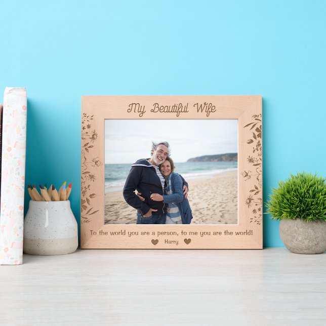 Custom Engraved Picture Frame To Beautiful Wife (Creator Uploaded)