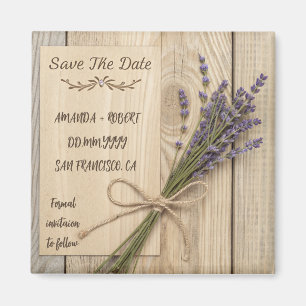 Custom Engraved Save the Date Wooden Magnet Favor
