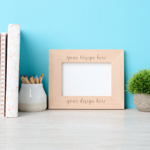 Custom Engraved Wood Frame - Natural Picture Gift