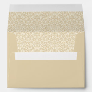 Custom Envelope with Return Address - Ecru Damask