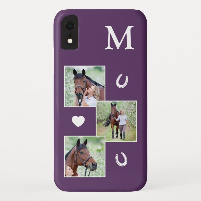 Custom Equestrian Photo Collage Horse Case-Mate iPhone Case (Back)