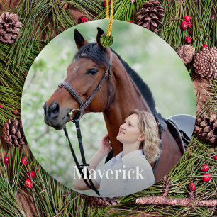 Custom Equine Photo Horse Lover Personalised Ceramic Ornament