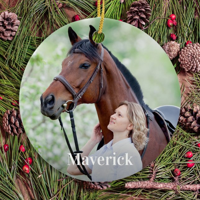 Custom Equine Photo Horse Lover Personalised Ceramic Ornament (Creator Uploaded)