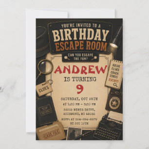 Custom Escape Room Birthday Invitation