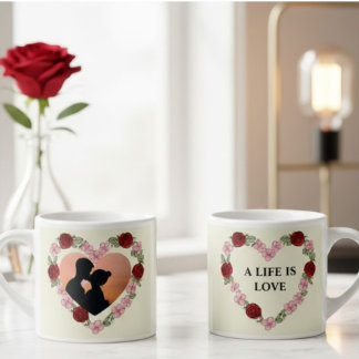 Custom Espresso Cup with Heart Flora Photo
