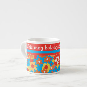 Custom Espresso Mug: Ditsy Orange Flowers Cup