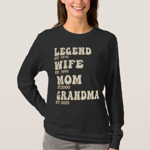 Custom Est. Years Legend Wife Mum Grandma Groovy T-Shirt