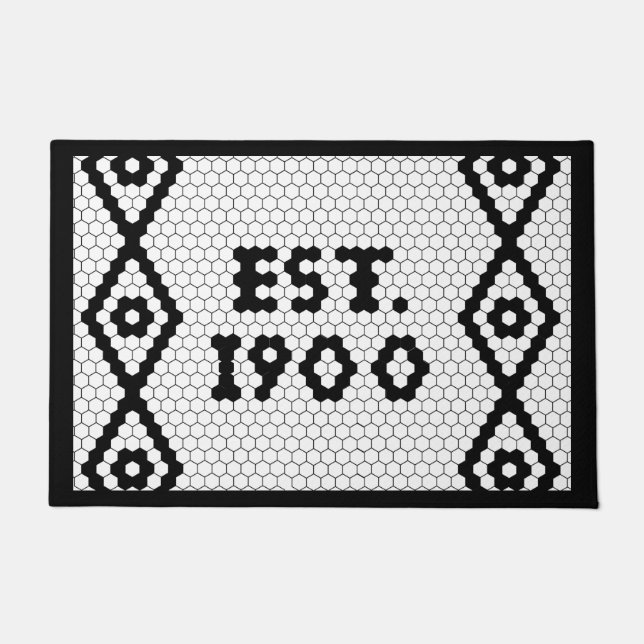 Custom Established 1900 Hex Tile Doormat 3 (Front)
