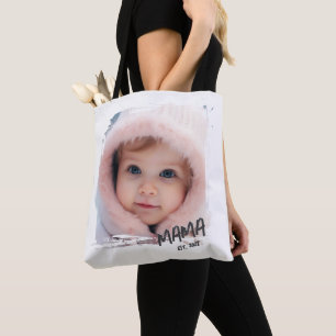 Custom Established Photo Mama Tote Bag