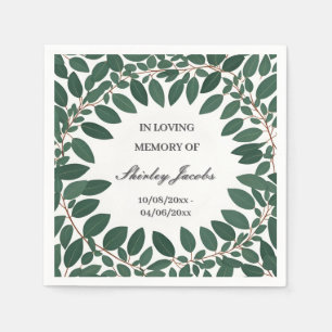 Custom Eucalyptus Funeral wreath Elegant Memorial Napkin