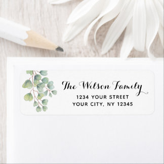 Custom Eucalyptus leaf Return Address Labels