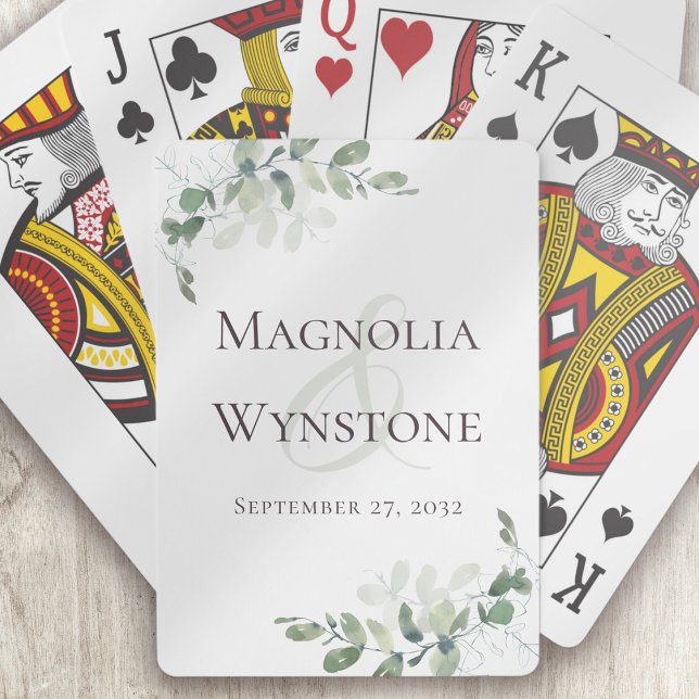 Custom Eucalyptus Wedding Playing Cards (Creator Uploaded)