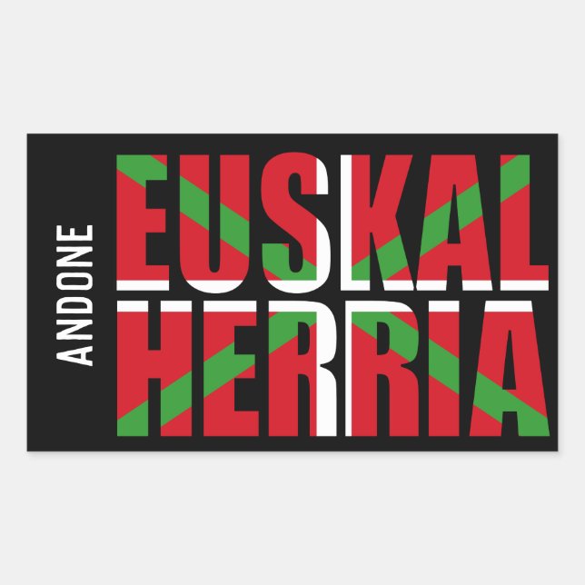 Custom, Euskal Herria forms Basque flag Ikurriña: Rectangular Sticker (Front)