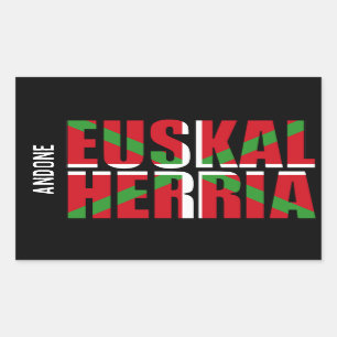Custom, Euskal Herria forms Basque flag Ikurriña: Rectangular Sticker