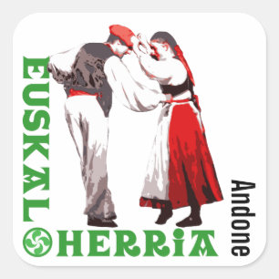 Custom, Euskal Herria, traditional Basque dancing: Square Sticker