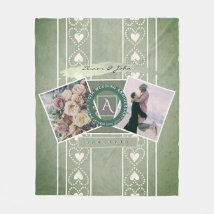 Custom Event 2 Custom Photos Weathered Hearts Fleece Blanket
