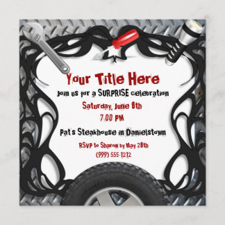Custom Event Auto Mechanic Invitations