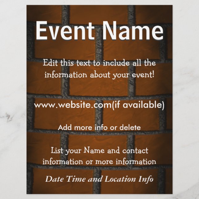 Custom Event Brick Wall Flyer (Front)