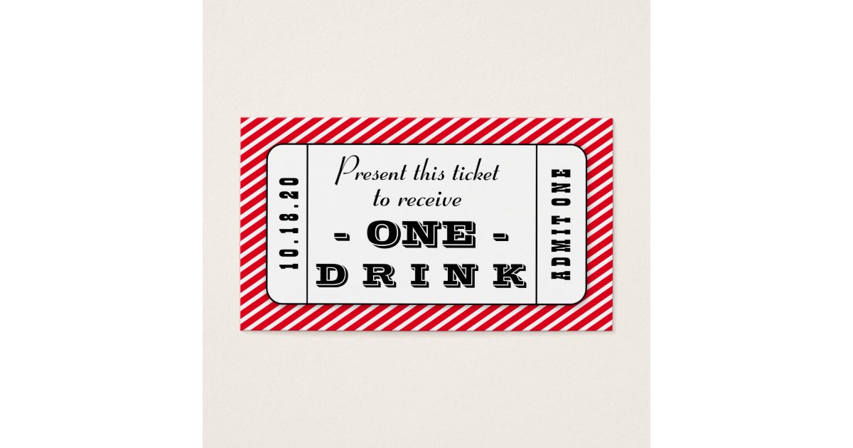 Custom Event Drink Cards Business Cards Pack Zazzle