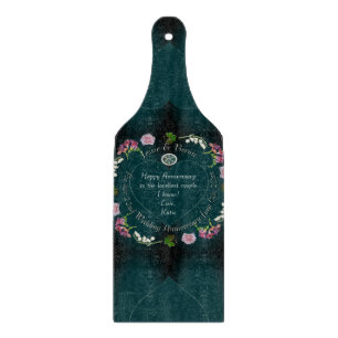 Custom Event Floral Denim Blue Cutting Board