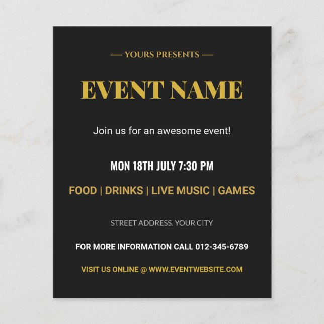 Custom Event Name Party & Concert Design Flyer (Front)