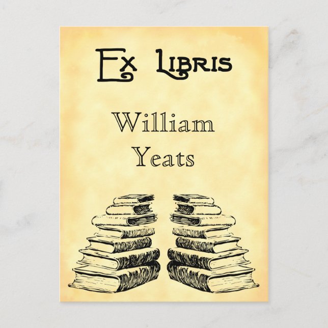 Custom Ex Libris and Books Postcard (Front)