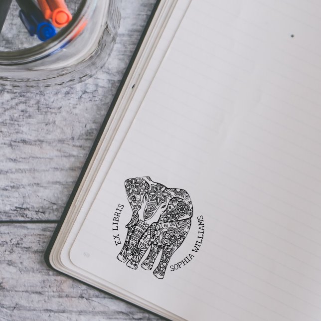 Custom Ex Libris, Indian Elephant Book   Rubber Stamp (Creator Uploaded)