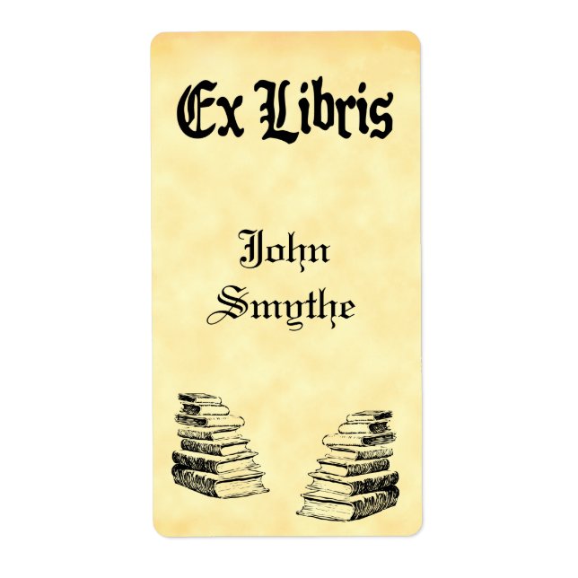 Custom Ex Libris Vintage Books Tags (Front)