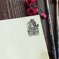 Custom Ex Libris, Vintage Cute Cat Book