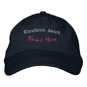 Custom Excellence Award Headwear Navy Colour Work Embroidered Hat