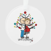 Custom Expectant Couple Holiday Acrylic Ornament