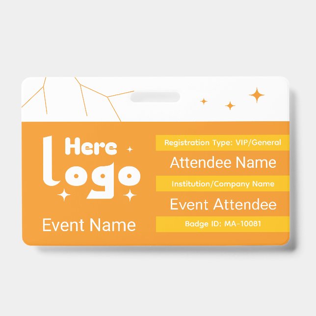 Custom Expo Event Attendee Type ID Badge (Front)