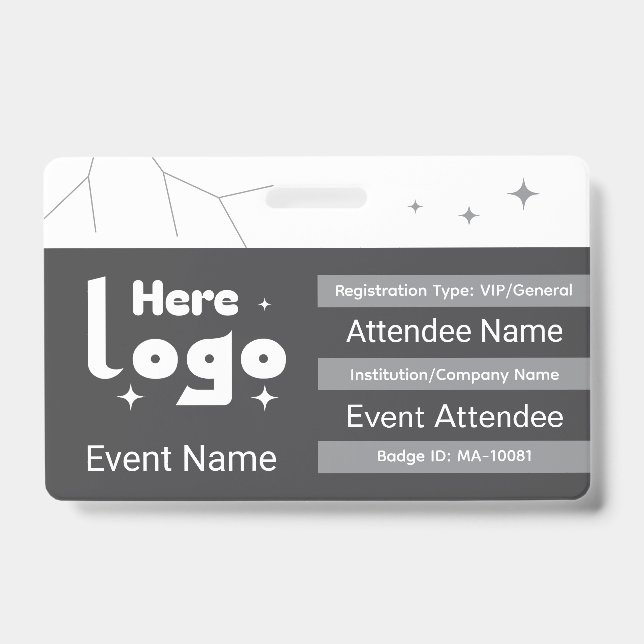 Custom Expo Event Attendee Type ID Badge (Front)