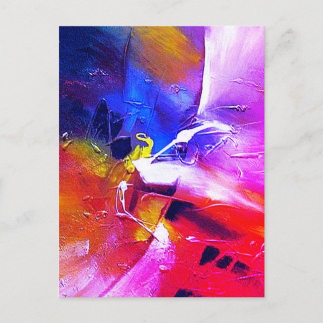 Custom Expressionist Modern Abstract Art Painting Postcard (Front)