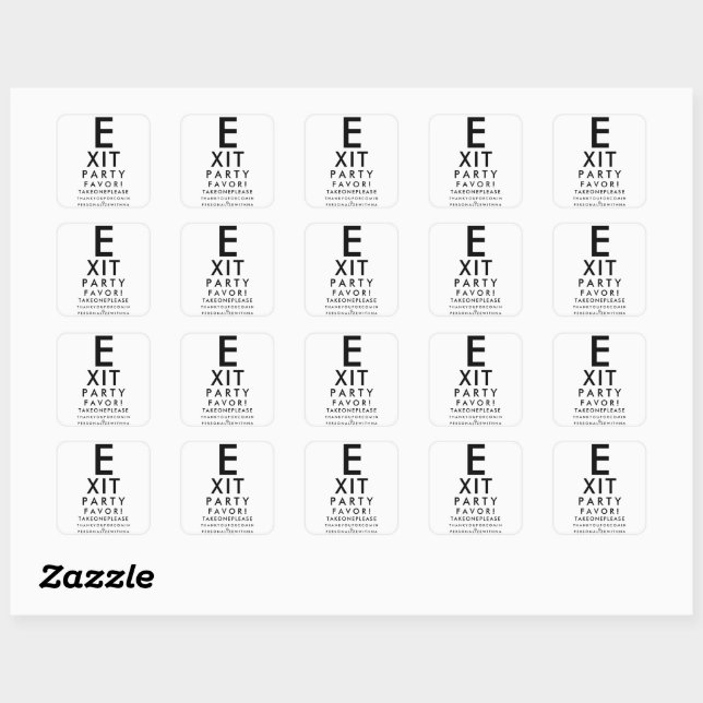 Custom Eye Chart Optometrist Retirement Thank You Square Sticker (Sheet)