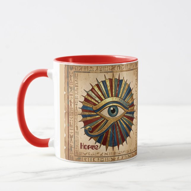 Custom Eye of Horus with Hieroglyphs Spiritual Mug (Left)