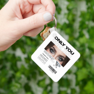 Custom Eyes Image, text   Personalized  Key Ring